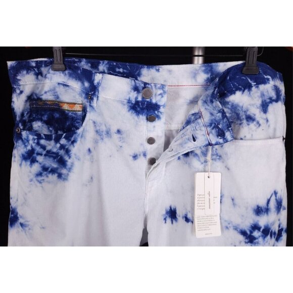 Massimo Alba Slim-Fit Tie-Dyed Cotton-Corduroy Shorts Size 36 L Blue Mens $375 - Picture 8 of 16